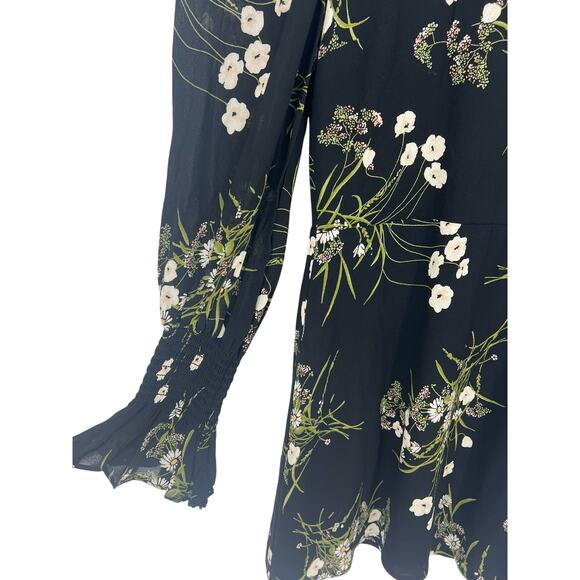 Reformation Archie Floral Print Mini Dress in Black - Picture 6 of 10